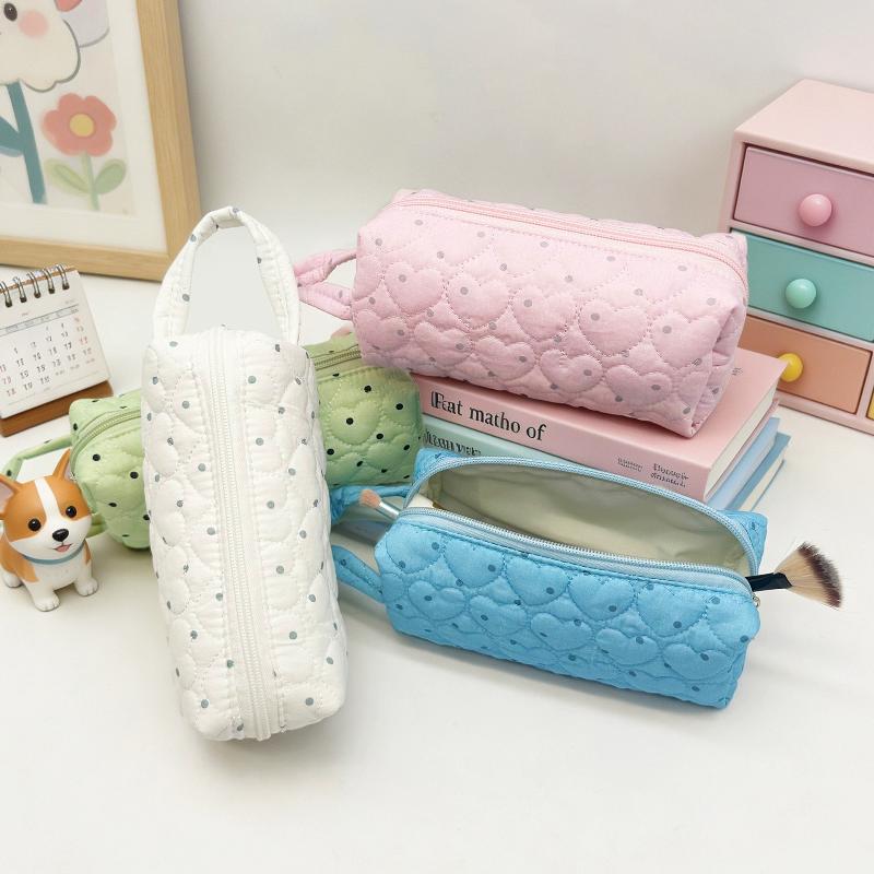Cosmetic Bags - Tragbare Kosmetiktasche mit Polka-Dot-Muster, minimalistisches Design,