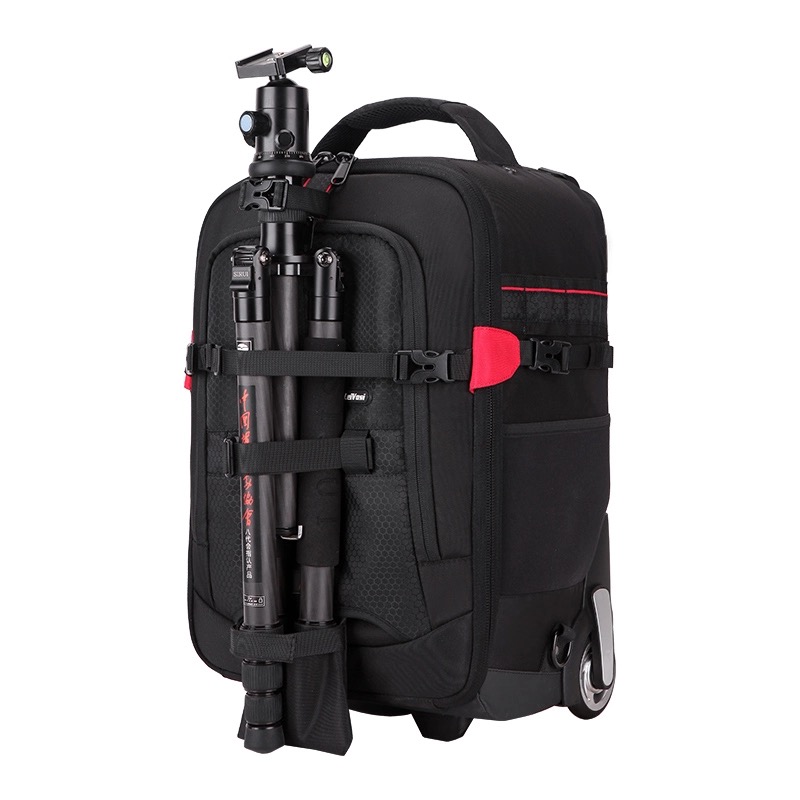 Foldable Rolling Luggage Bag - Vnelstyle Professioneller DSLR-Kamera-Trolley-Koffer Video-Foto-Digitalkamera-Gepäck Reise-Trolley-Rucksack auf