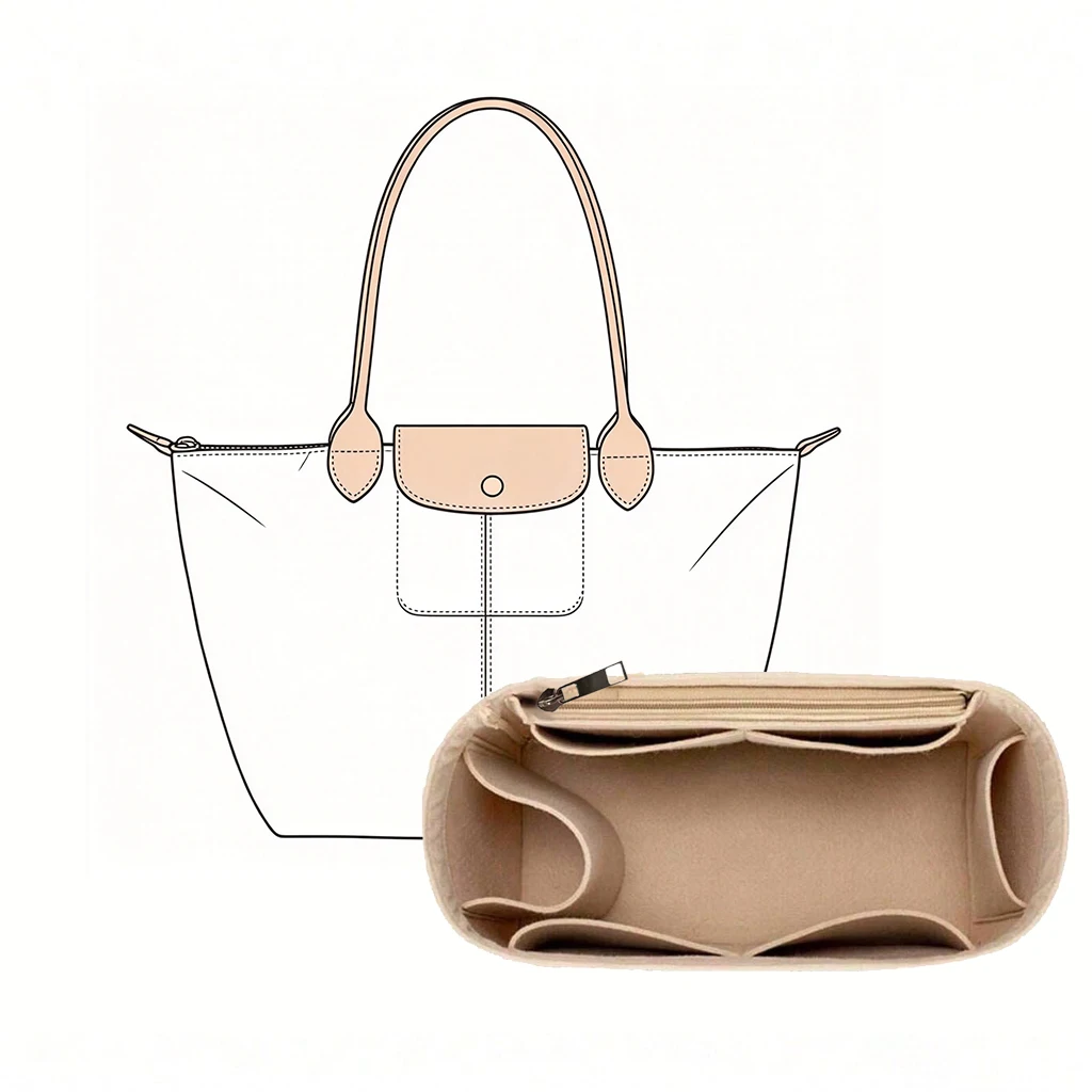 Cosmetic Bags - Taschenorganizer aus Filz, Handtaschen-Einlage, Make-up-Aufbewahrung für