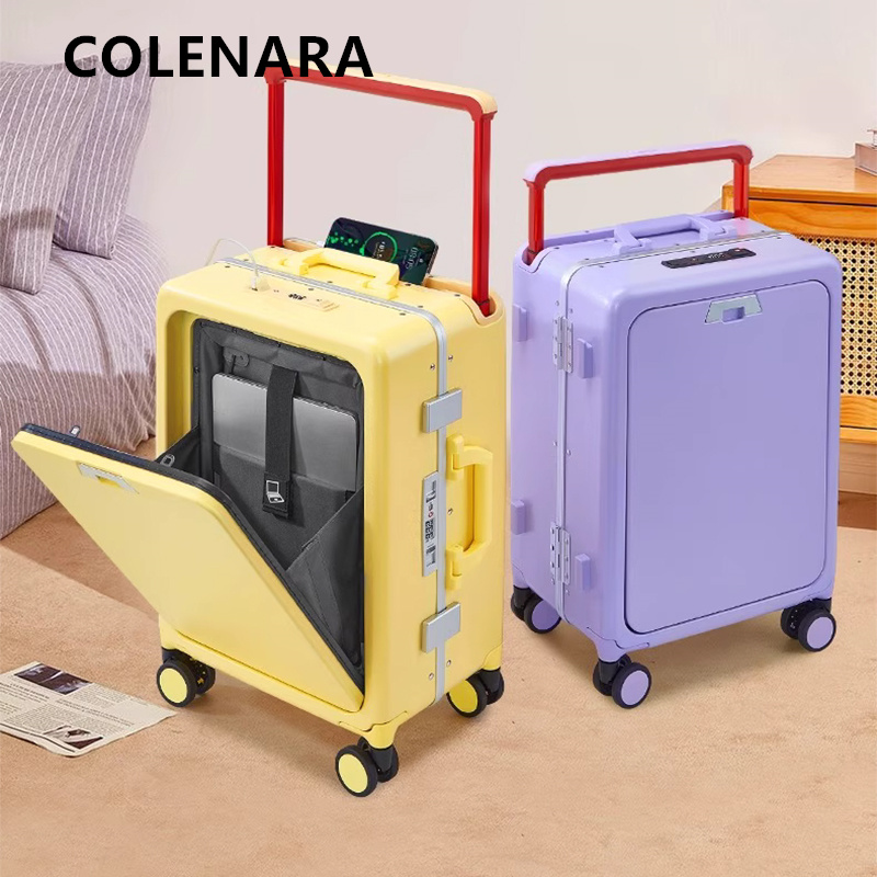 Front Opening Laptop Luggage 24 Inch - COLENARA Rollkoffer mit Frontöffnung Laptop-Bordkoffer 24