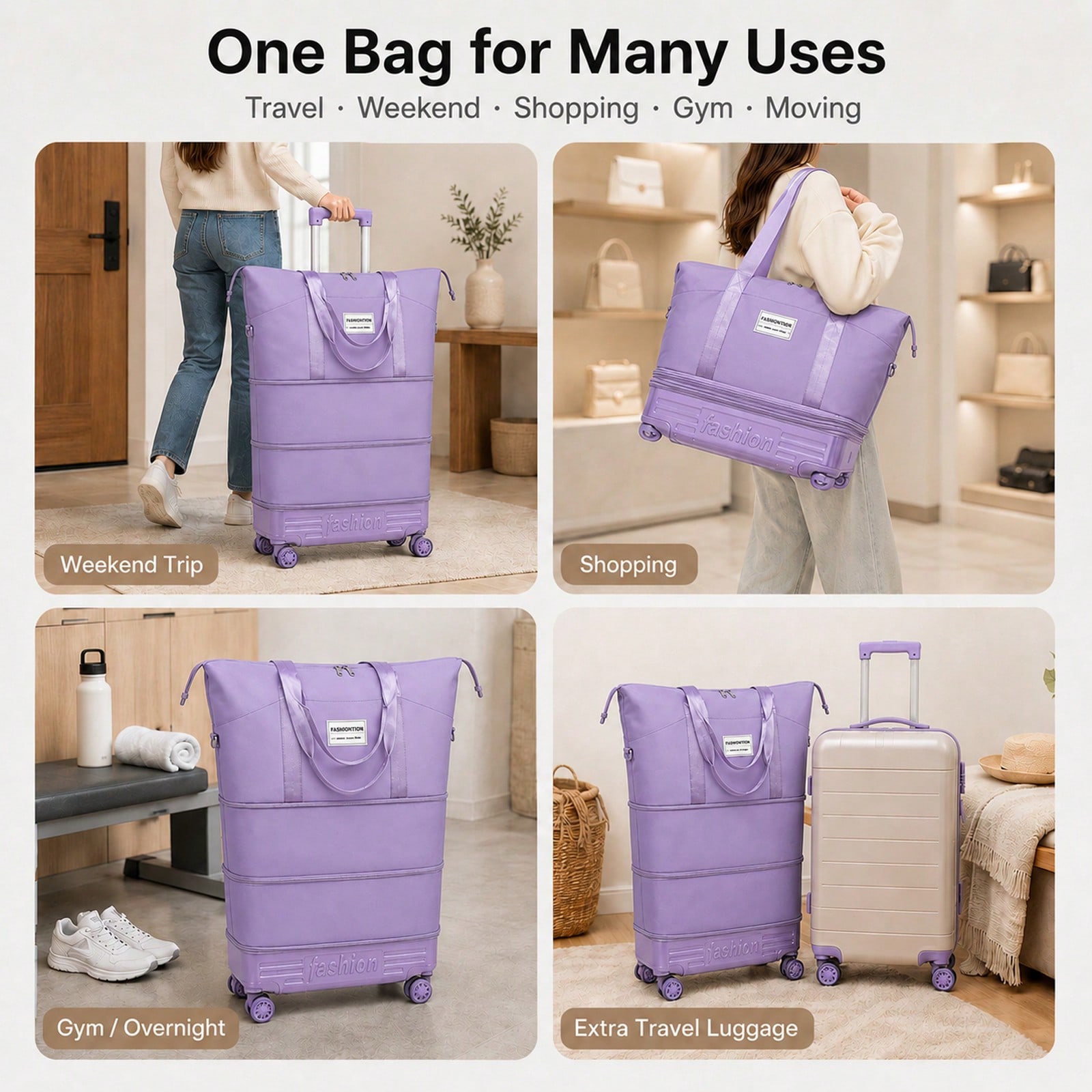 Erweiterbare Reisetasche mit R – Foldable Rolling Luggage Bag Bewertung und Preis